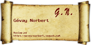 Gévay Norbert névjegykártya