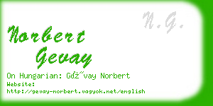 norbert gevay business card